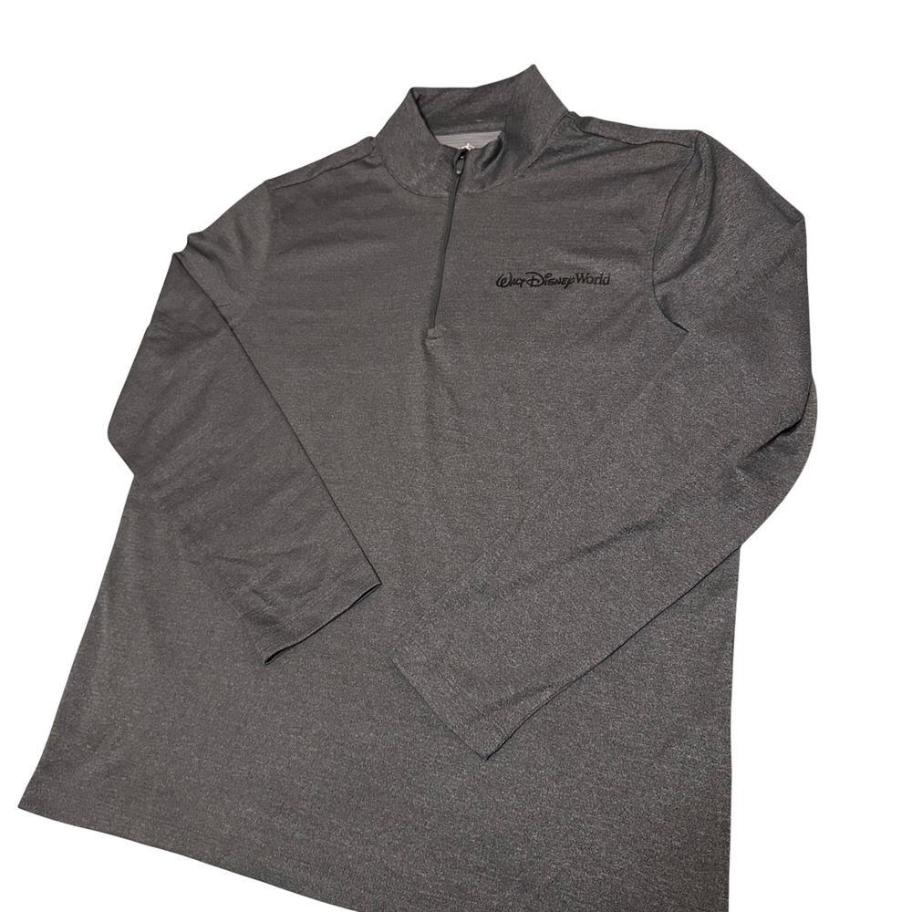 Walt Disney World Mens Gray Heather Quarter Zip Golf Jacket Pullover Large L